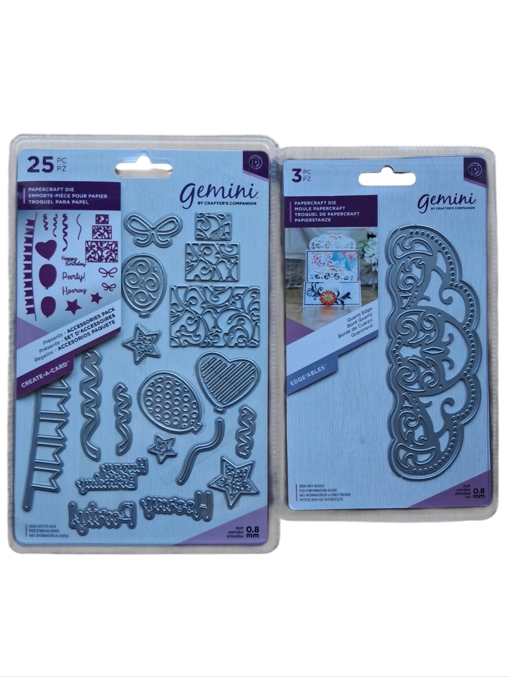NWT Gemini Papercraft Die Create A Card And Edgeables Set Of 2 Lot Bundle